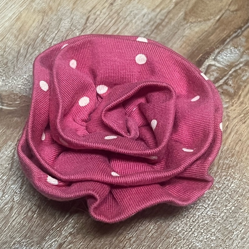Matilda Jane polka dot pink Fabric Flower pin